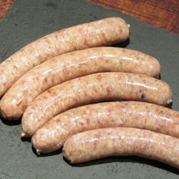 saucisses bacon poivre et érable porc et boeuf / boeuf surgelé / viande en ligne